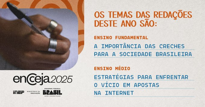temas de redação do Encceja 2025
