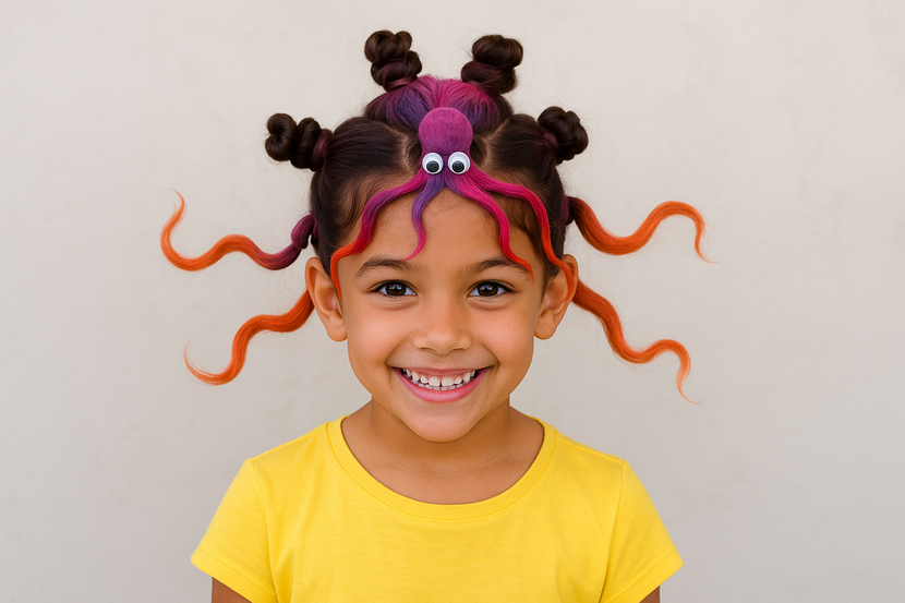 7 ideias de cabelo maluco criativos para meninas e meninos