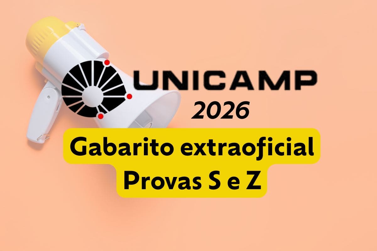 Gabarito extraoficial Unicamp 2026 das provas S e Z: veja respostas