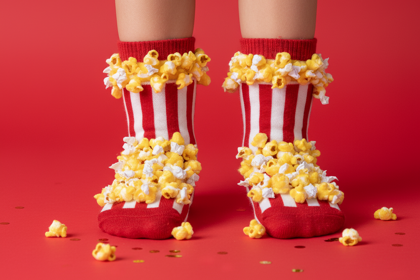 meia maluca de pipoca