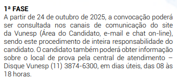 Manual do Candidato do Vestibular da Unesp 2026