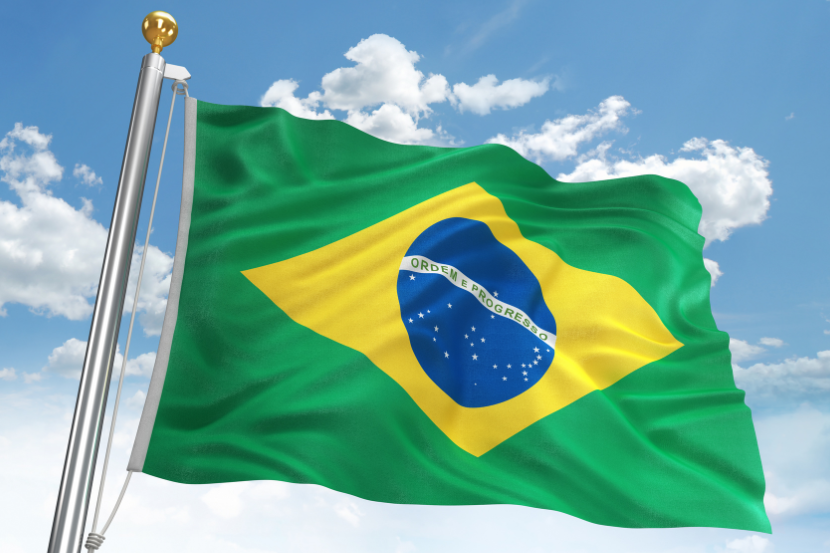 bandeira do Brasil hasteada no mastro no dia da bandeira do Brasil