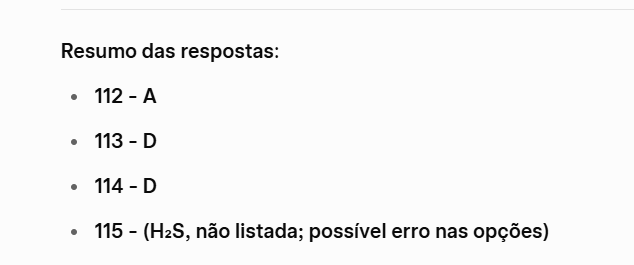 Grok sinaliza possível erro entre as alternativas na questão 115.