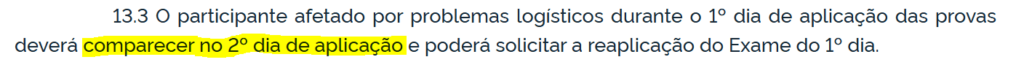 Quem não for por problemas logísticos deverá comparecer no 2º dia de aplicação do Enem 2025, diz edital