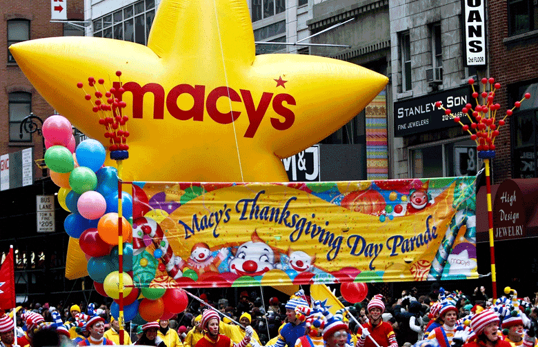Desfile da Macys em comemoração ao Dia de Ação de Graças, em Nova York.