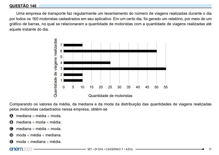 Moda, média e mediana podem cair no Enem 2025? Entenda com um exemplo de 2023