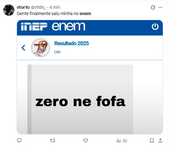 Memes resultado Enem 2025