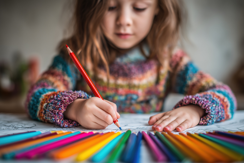 criança colorindo desenho de carnaval para colorir