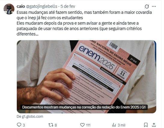 Correção da redação do Enem 2025