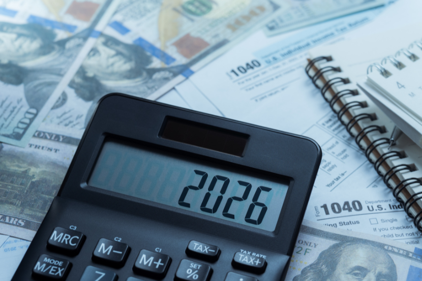 calculadora representando cálculo do imposto de renda 2026