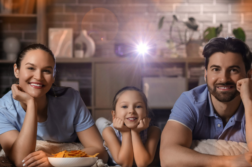 noite de filmes em família