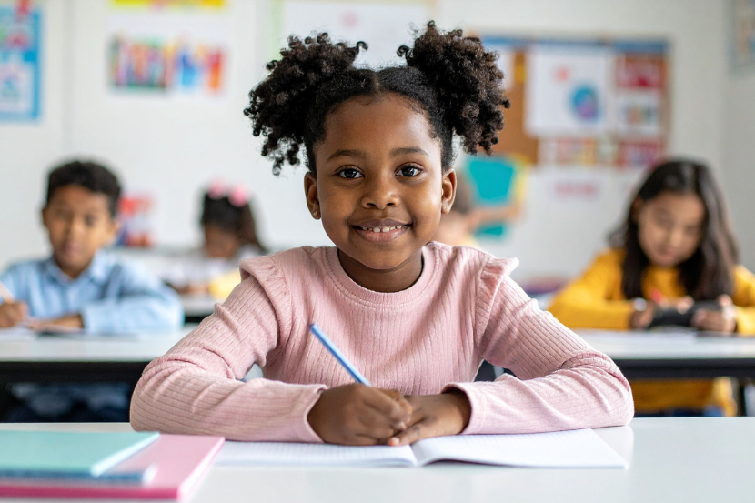 crianças em sala de aula para ilustrar a escolha entre escola pública ou particular