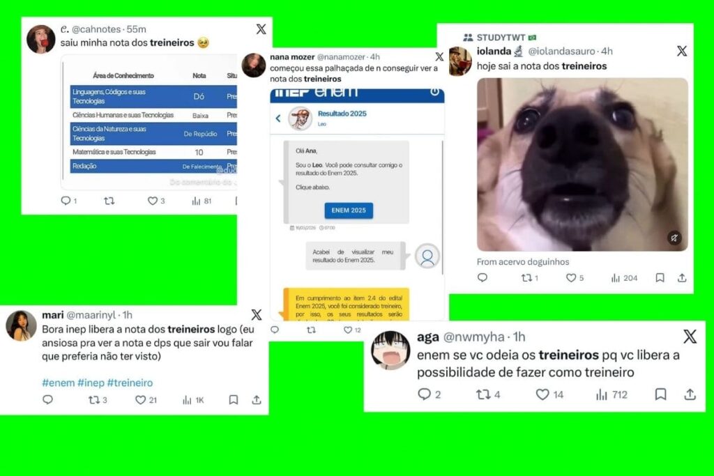 nota do enem 2025 para treineiros