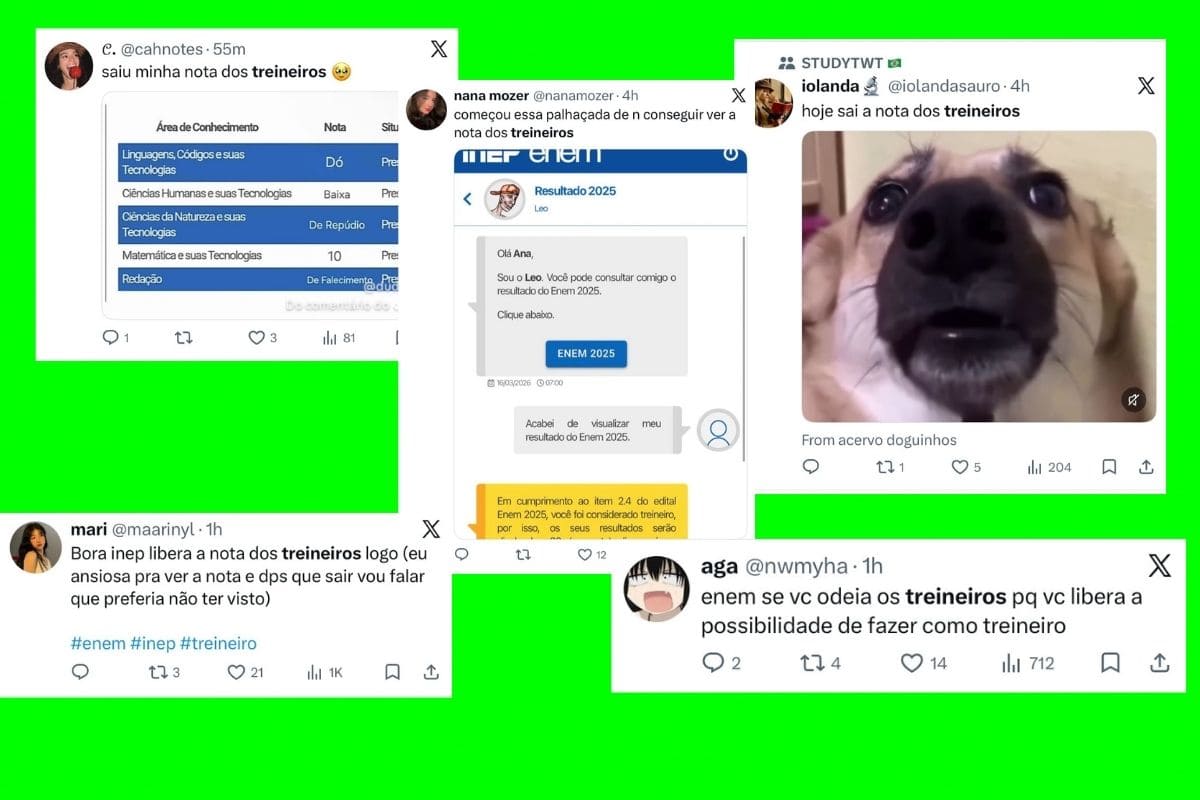 Nota do Enem 2025 para treineiros: demora na divulgação gera memes