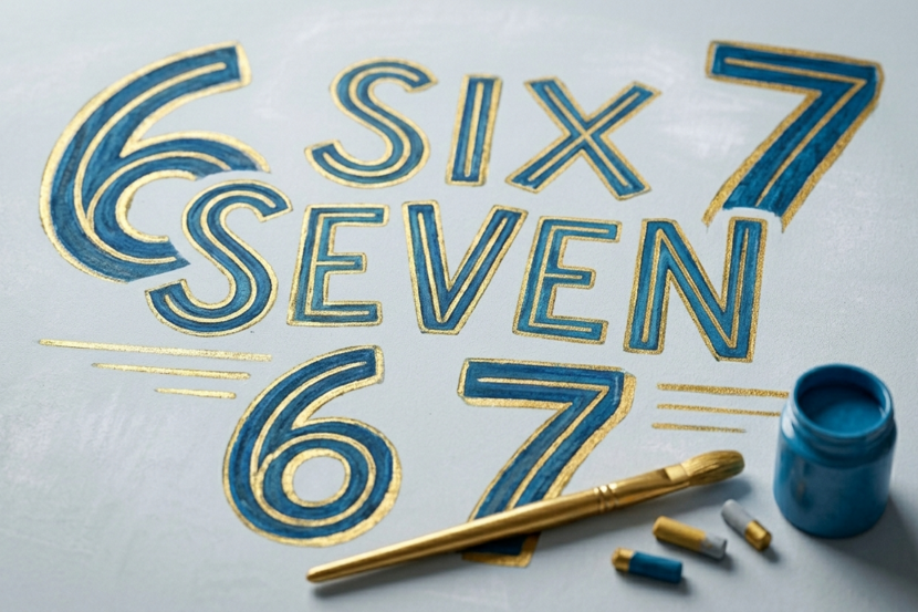 pintura representando o six seven