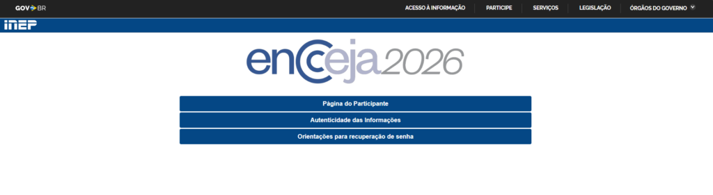 página do participante encceja 2026
