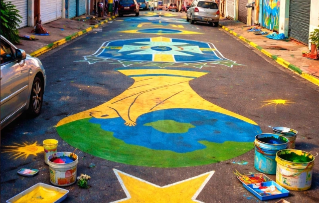 Pintura de rua Copa do Mundo: por que a tradição voltou e como envolver as crianças