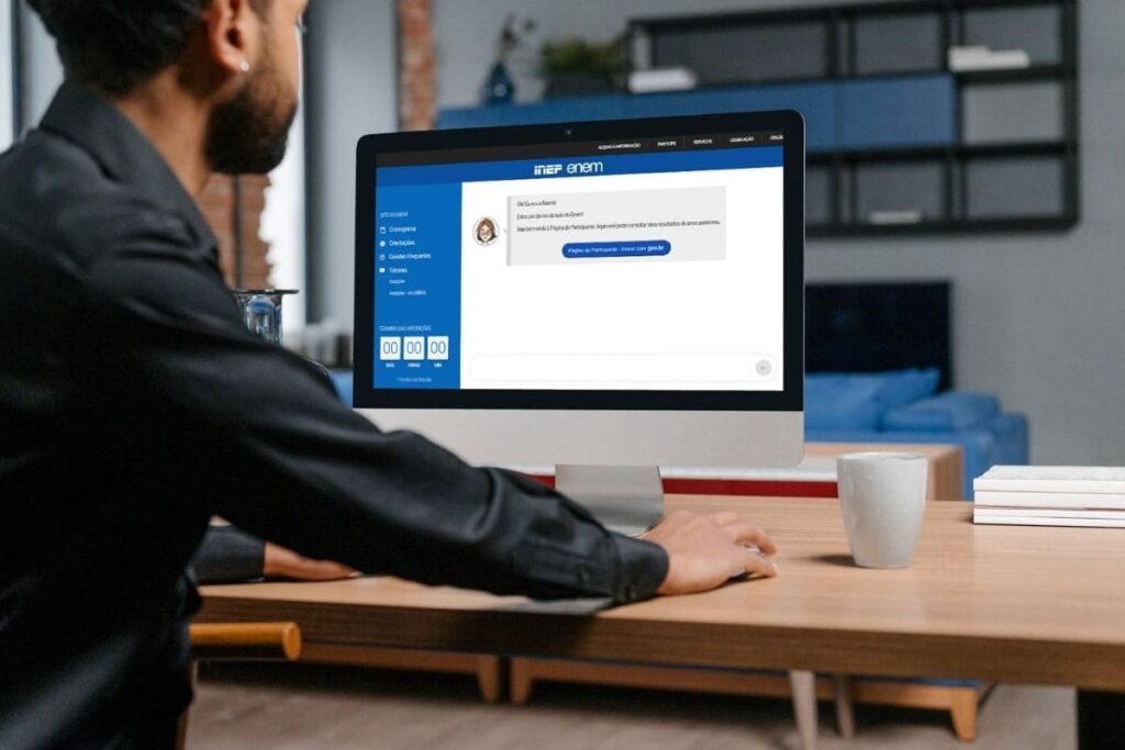 Estudando olhando para a Página do Participante do Enem e pensando