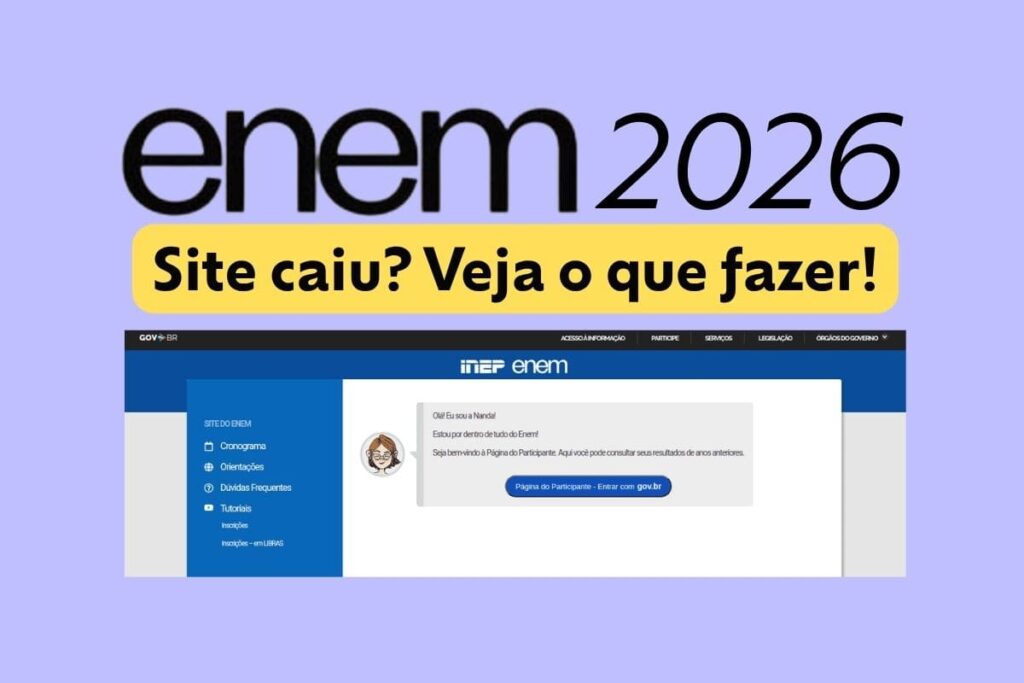 Site do Enem caiu durante a inscrição? Veja o que fazer