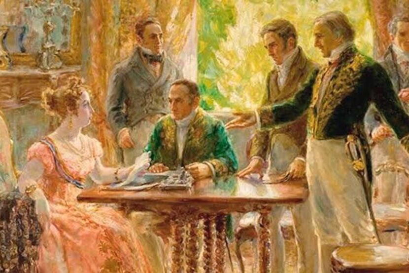pintura histórica ilustrativa sobre o dia da abolição da escravatura