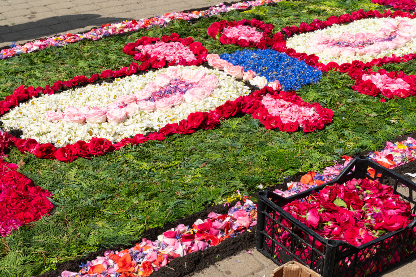 tapetes coloridos de corpus christi