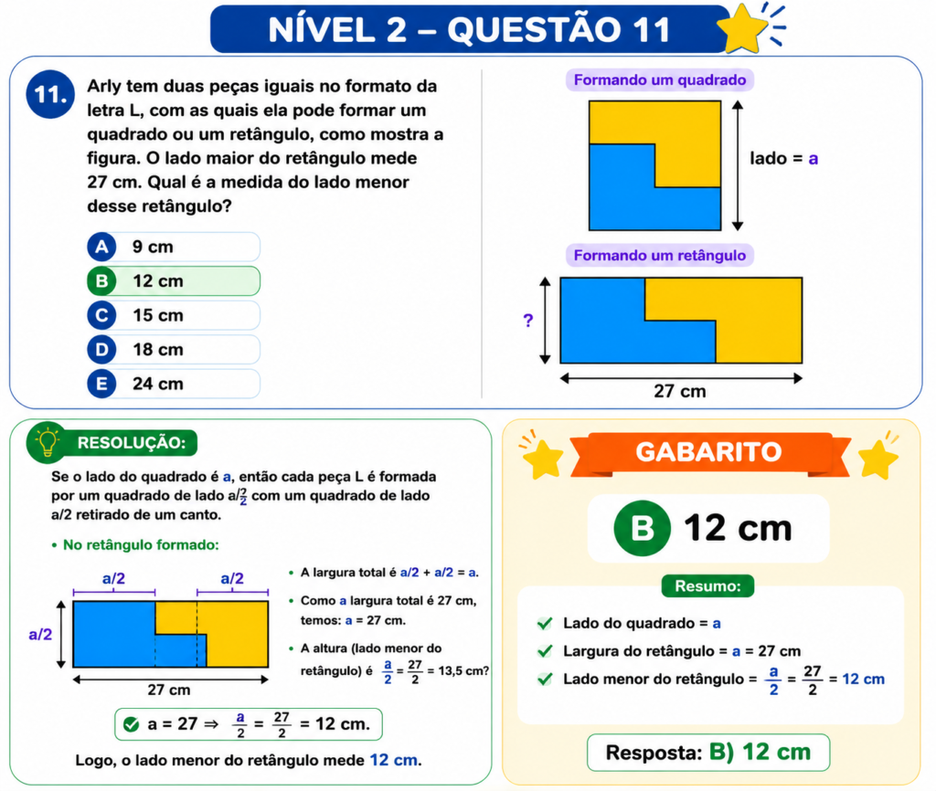 Gabarito extraoficial OBMEP 2026 Nível 2: respostas e resoluções