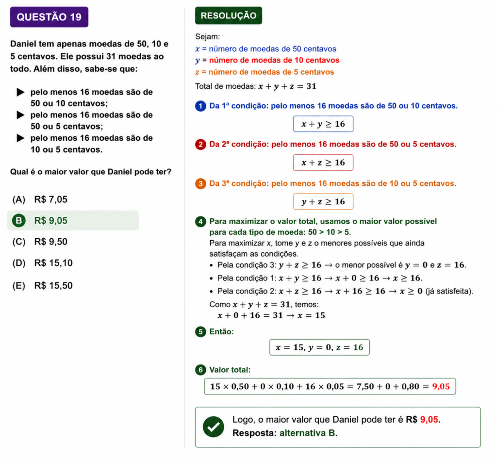 Questão 19 Obmep 2026 Nível 1