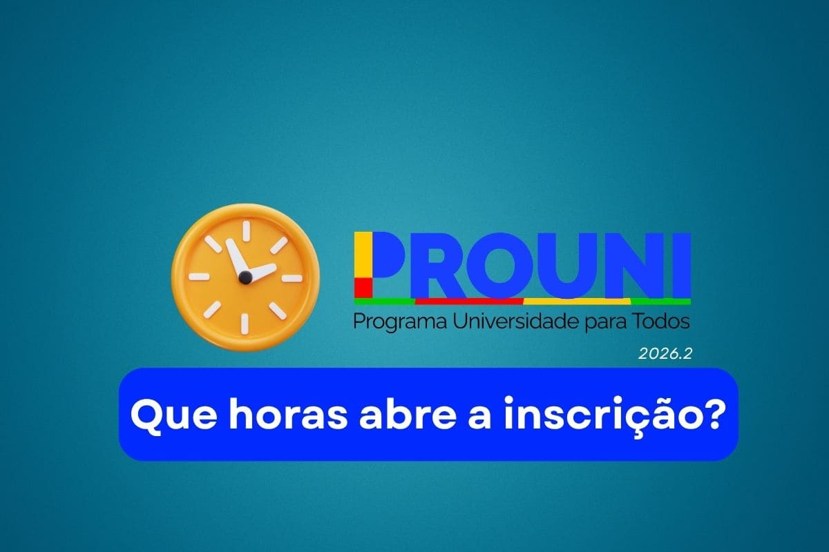 Que horas abre a inscrição do Prouni 2026.2?