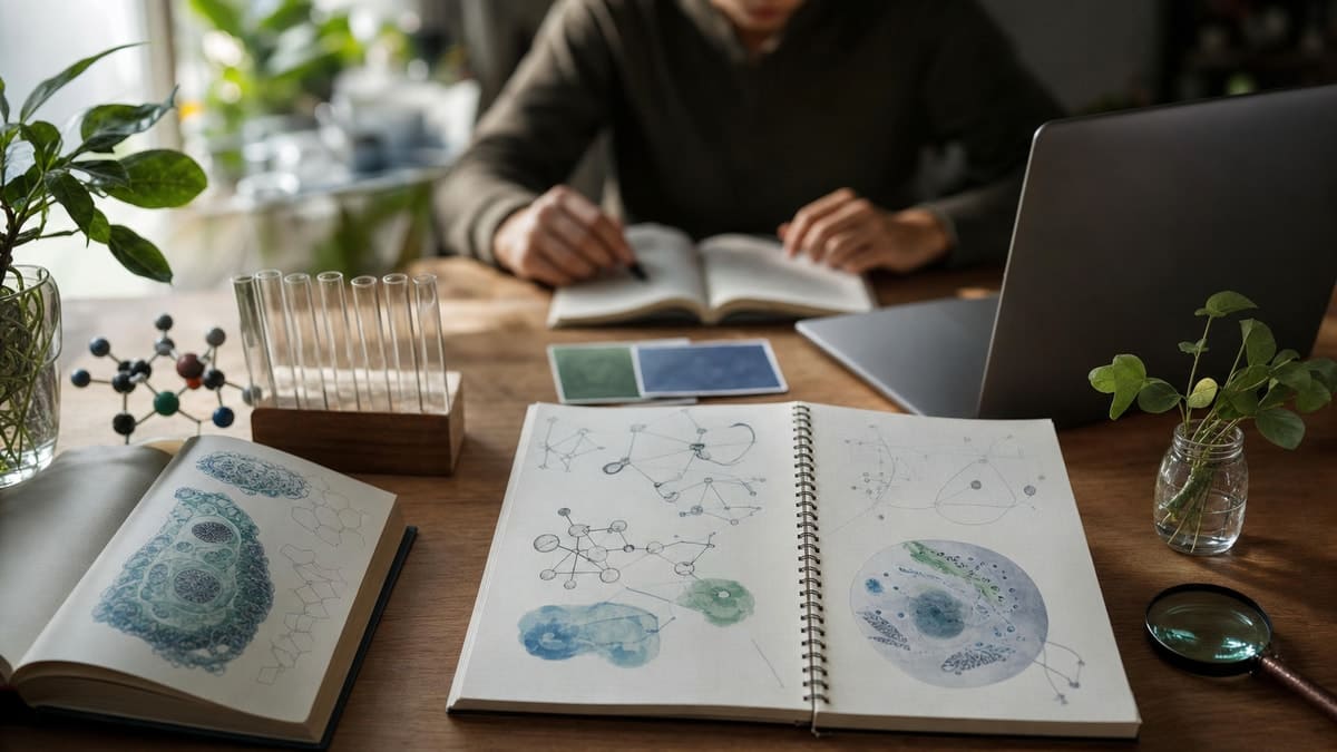 Estudante desenvolvendo conhecimentos de programação e análise biológica para se especializar em bioinformática
