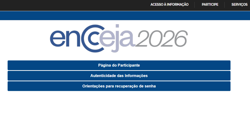 página do participante encceja 2026
