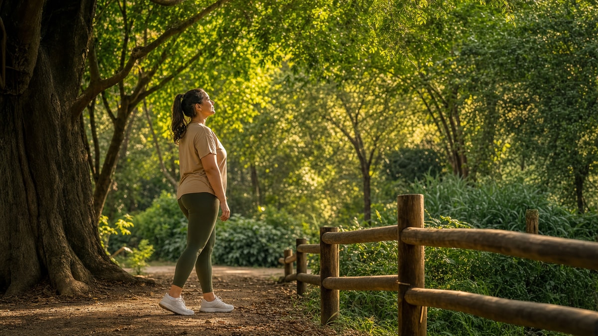 Bem-estar em movimento Pessoa caminhando ao ar livre em um momento de bem-estar físico e mental