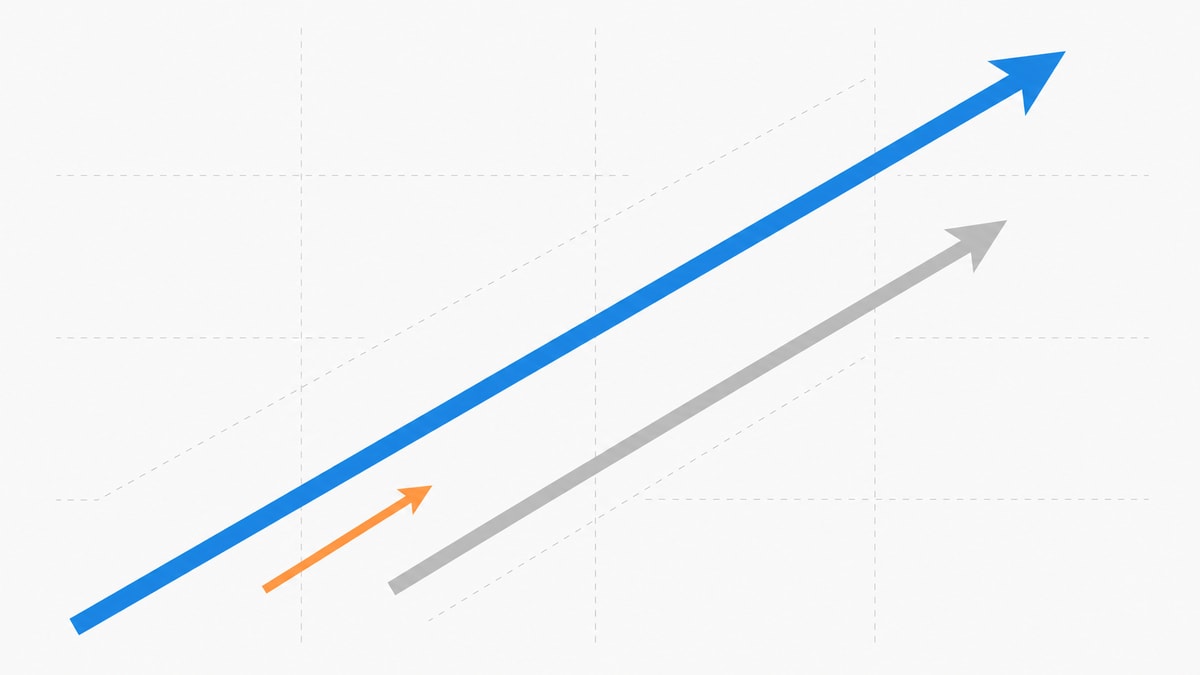 Diagrama visual de setas com diferentes comprimentos, orientação e sentidos para explicar um vetor