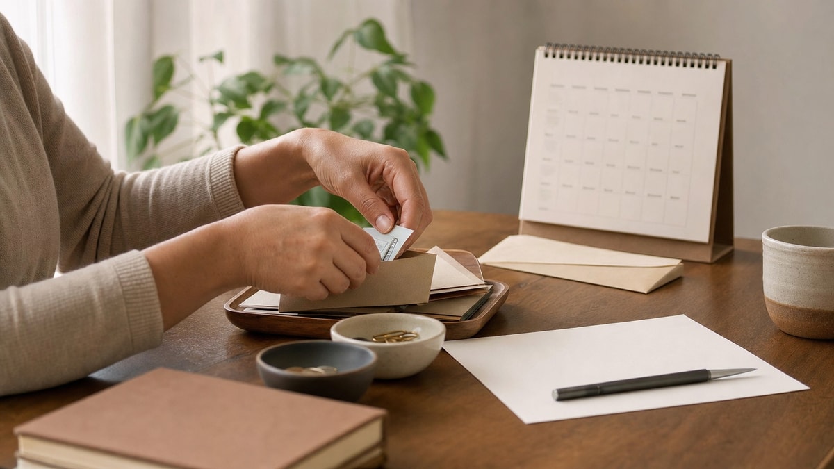 Finanças e metas Pessoa organizando recursos financeiros para uma meta pessoal com prazo definido