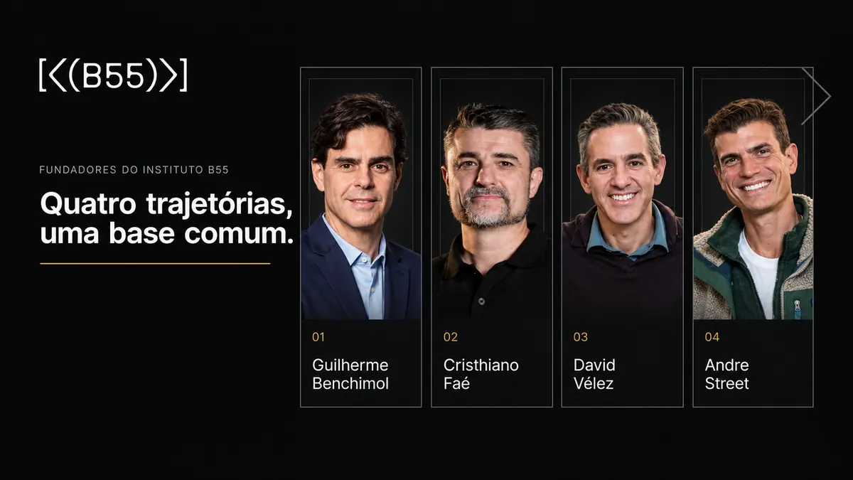 Guilherme Benchimol, David Vélez, Andre Street e Cristhiano Faé, fundadores do Instituto B55