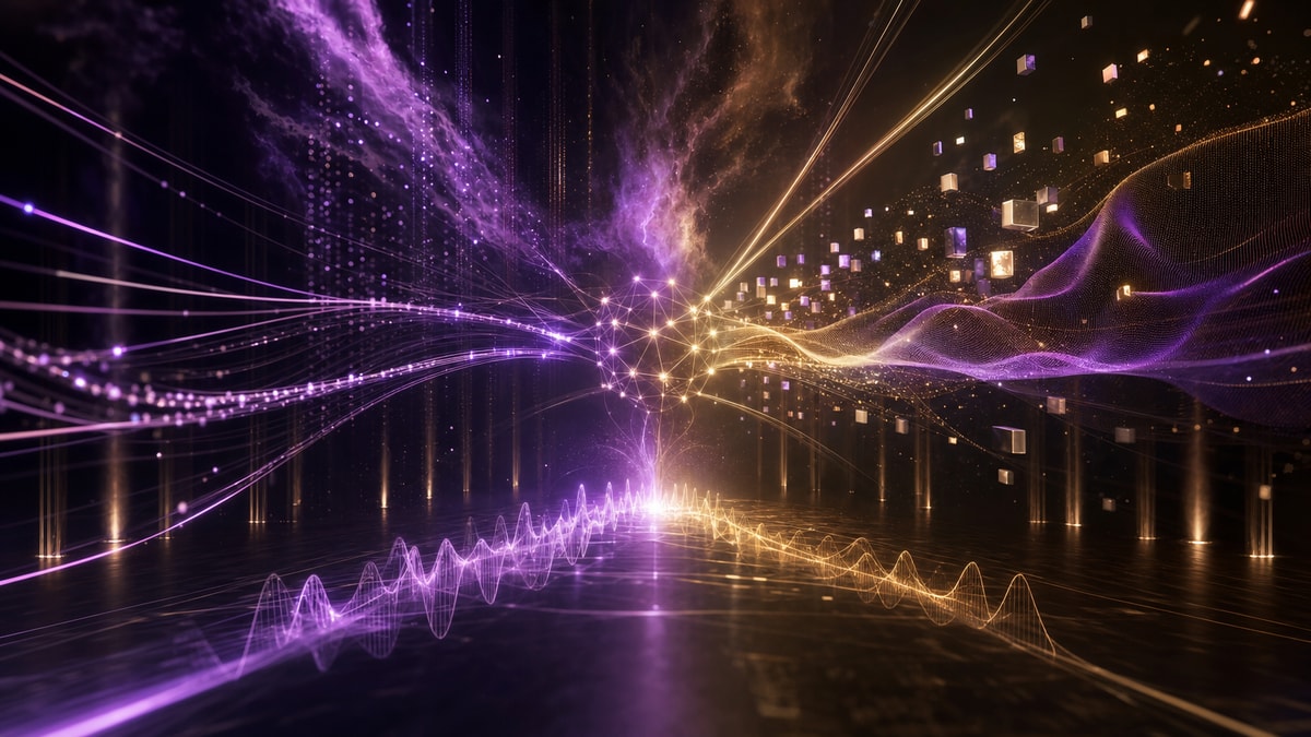 Deep learning e IA generativa Rede neural abstrata transformando dados em novos conteúdos visuais e sonoros