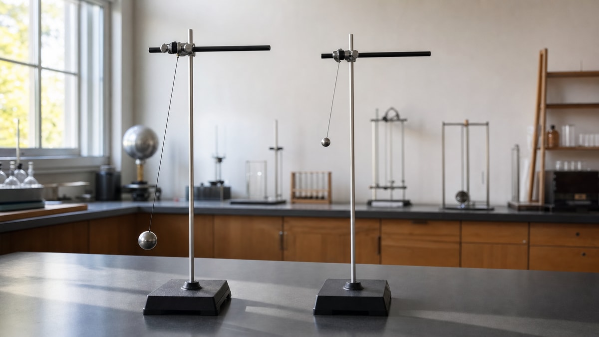 Período do pêndulo Dois pêndulos de comprimentos diferentes em uma comparação experimental