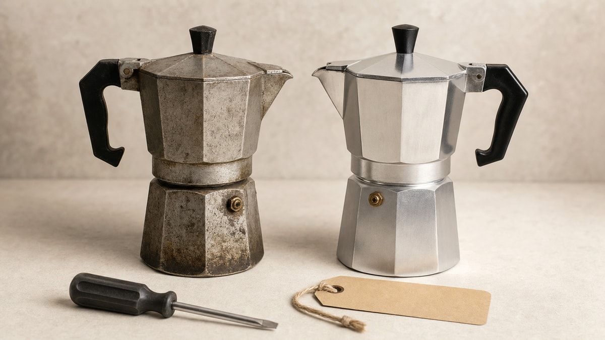 Comparação visual entre um produto desgastado e outro durável para avaliar o valor da compra