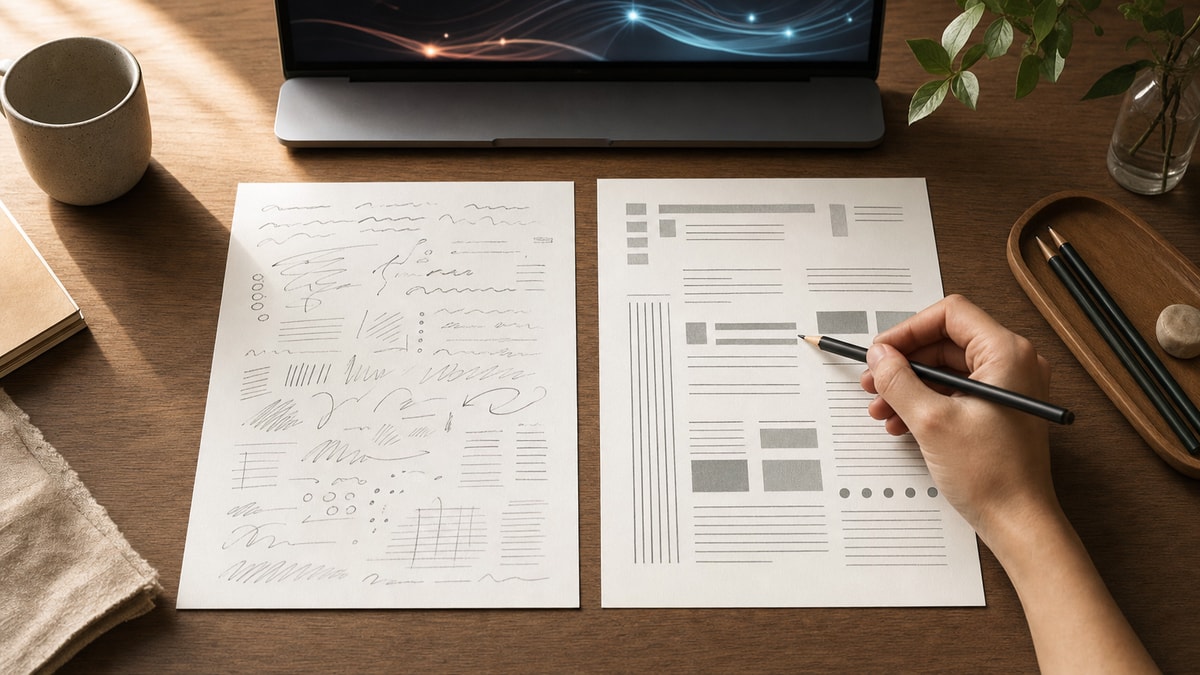 Como funciona a reescrita Folhas de estudo mostrando a reformulação de um texto sem alterar seu sentido