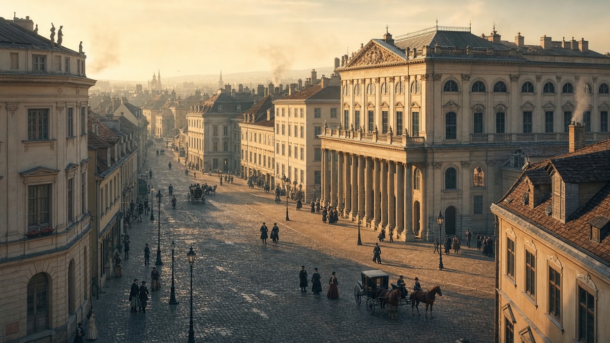 Vista de Viena histórica, cidade ligada à formação musical e intelectual de Beethoven