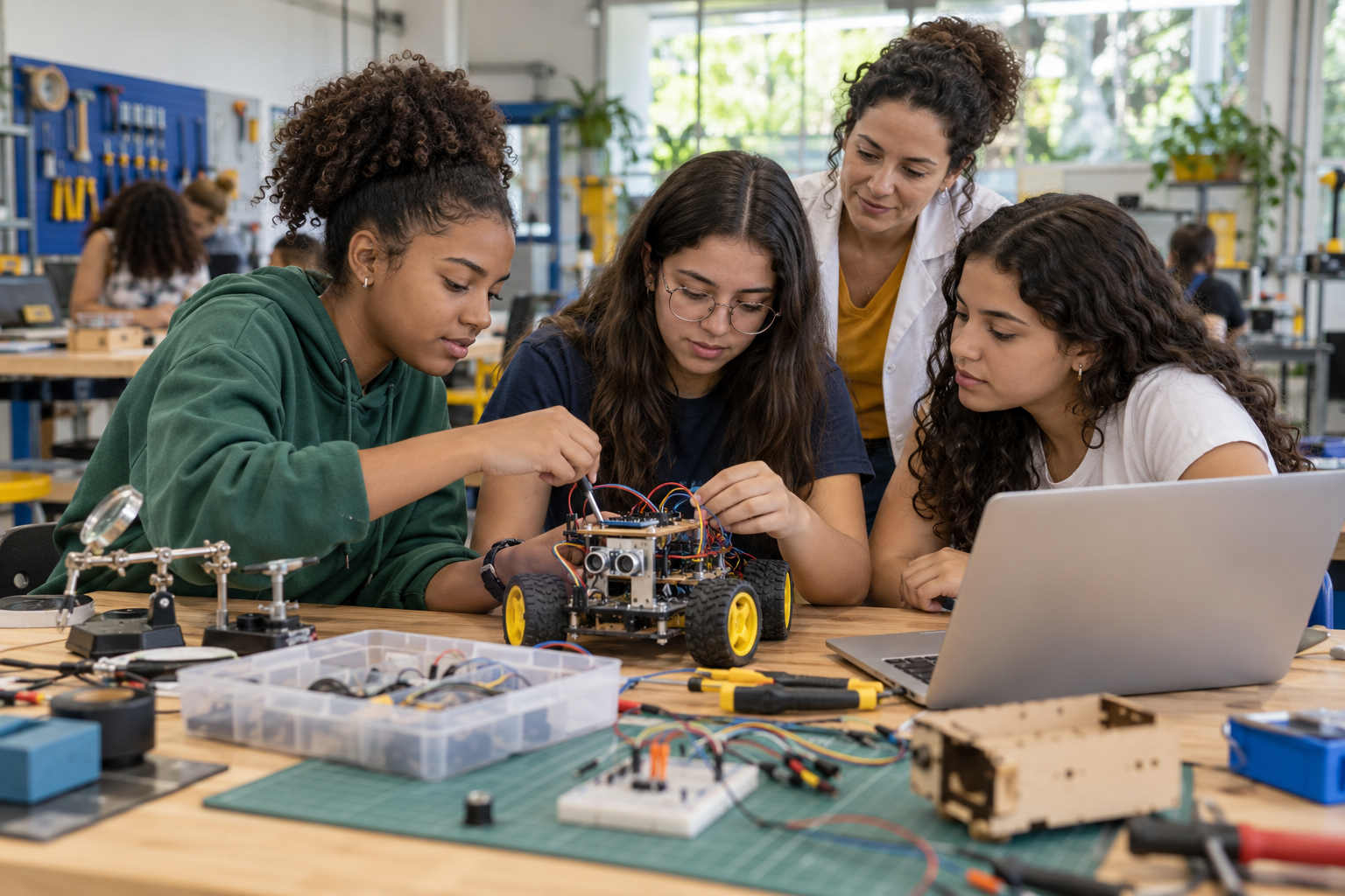 Alunas do Ensino Médio desenvolvem projeto de tecnologia e engenharia durante uma imersão científica