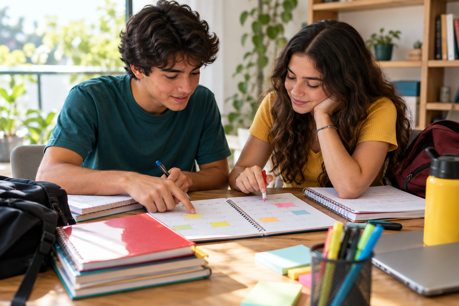 Estudantes do Ensino Médio consultam o calendário escolar de outubro para semana do saco cheio