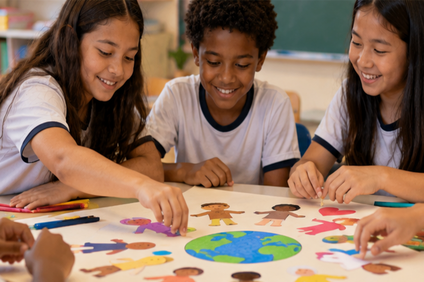 Atividade escolar de prevenção ao bullying e valorização da diversidade