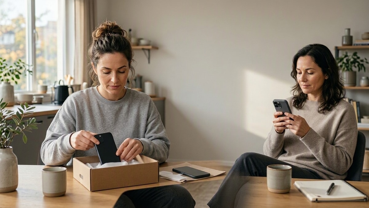 Escolha conforme seu uso Duas pessoas com hábitos diferentes de troca e uso de smartphones